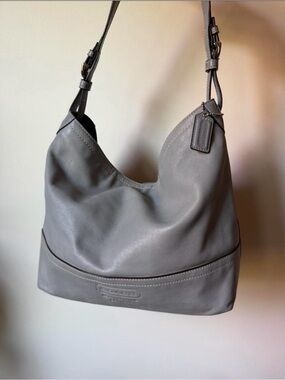 Coach Gray Leather Shoulder Hobo Bag